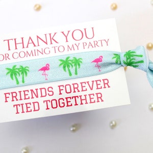 Pink Flamingos Party Favours Kids Sleepover Slumber Party Favors Thank You Gift ideas Personalised Party Bag Fillers Friendship Band Blue&PalmTrees&Flam