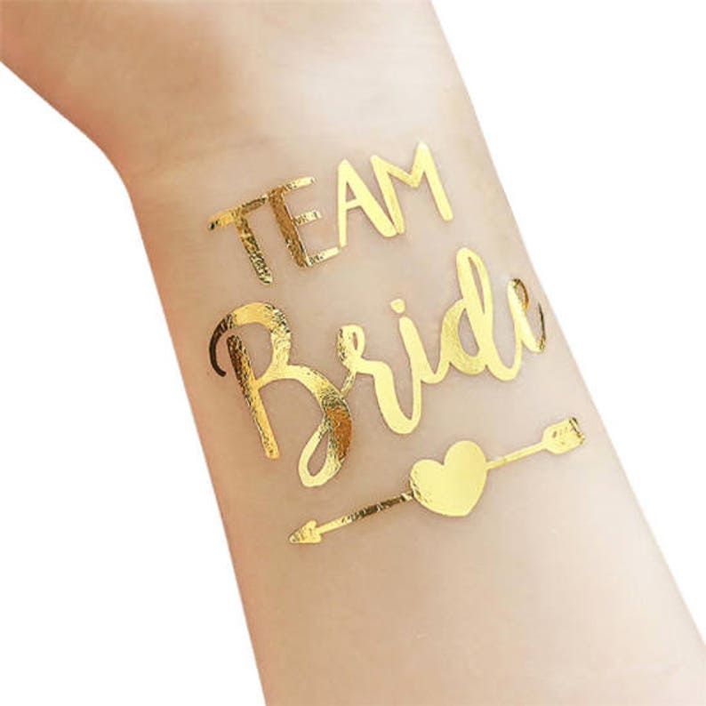 Hen Tattoo Party Favours Gold Foil Metallic Bride Tribe Favors Bachelorette Bag \u2013 Bride Tattoo Team Bride Tattoo \u2013 Bridal Shower