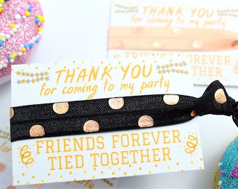 Rose Gold Polka dot Friendship Wristbands - Thank You Sleepover Slumber Party Gift Bag Filler Favours ideas - Personalised Party Gifts