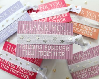 Party Favours - Sleepover Slumber Party - Thank You Gift - Personalised Party Gifts - Silver Stars - Party Bag Fillers - Friendship Band