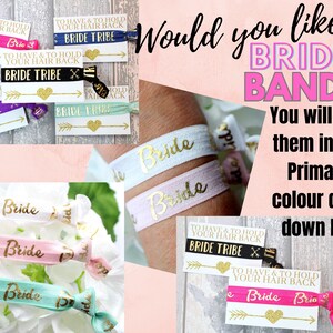 BRIDE TRIBE Hen Party Wristbands HairTies Hen Party Gift Bag Filler Favour Ideas Bachelorette Bridal Shower Favor image 2