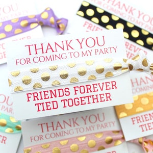 Kids Thank You Party Favour Gifts - Sleepover Slumber Party Gift Favor Bag Ideas - Personalised Party Bag Fillers - Friendship Wristbands