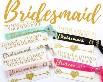 Bridesmaid Hair Tie: Rose Gold Bridal Shower Favor