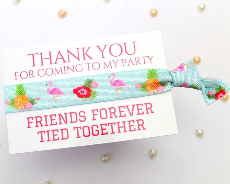 Pink Flamingos Party Favours Kids Sleepover Slumber Party Favors Thank You Gift ideas Personalised Party Bag Fillers Friendship Band Blue&Pineapple&Flam