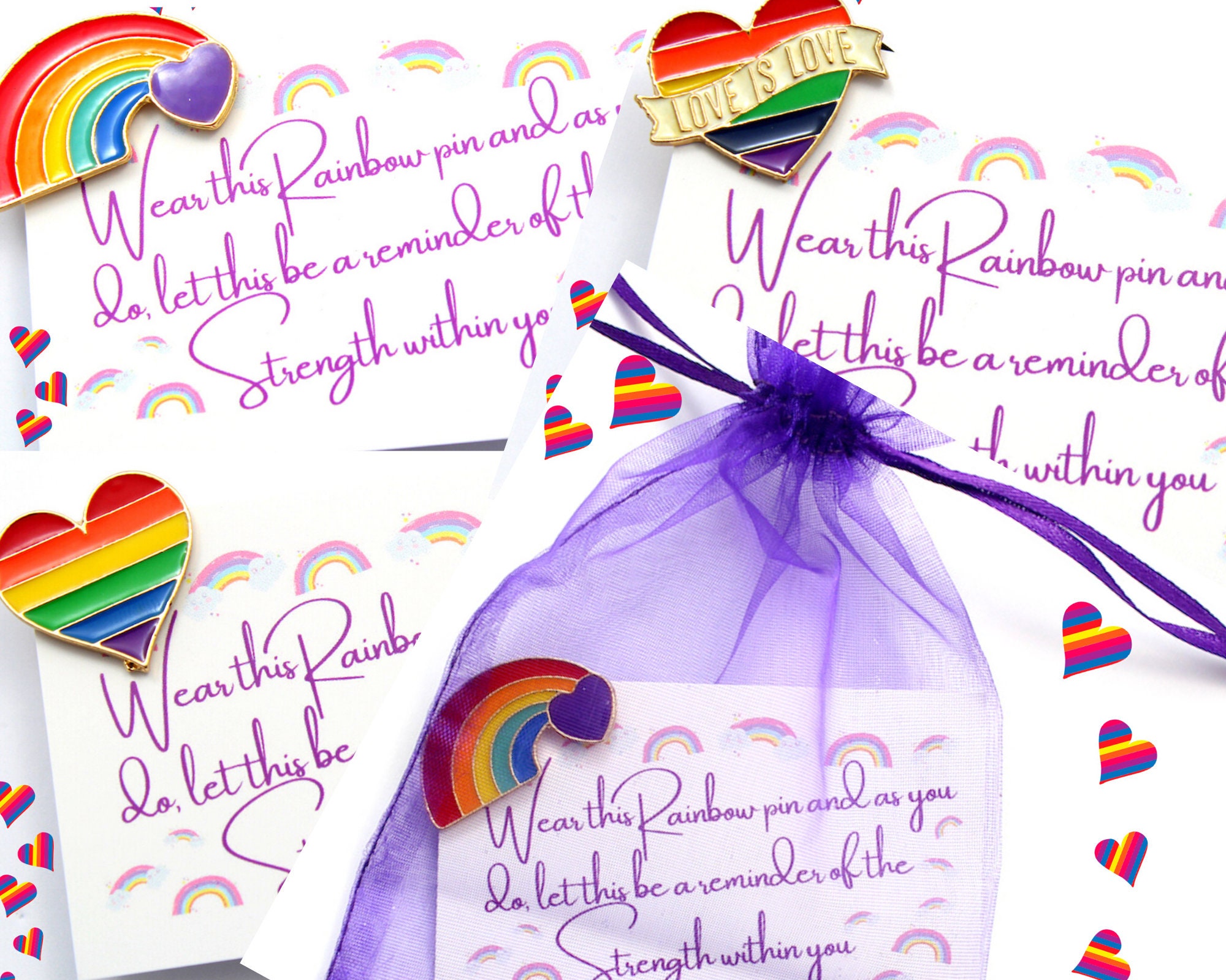 Rainbow Love is Love Pins Galentines Day Gift Birthday Etsy UK