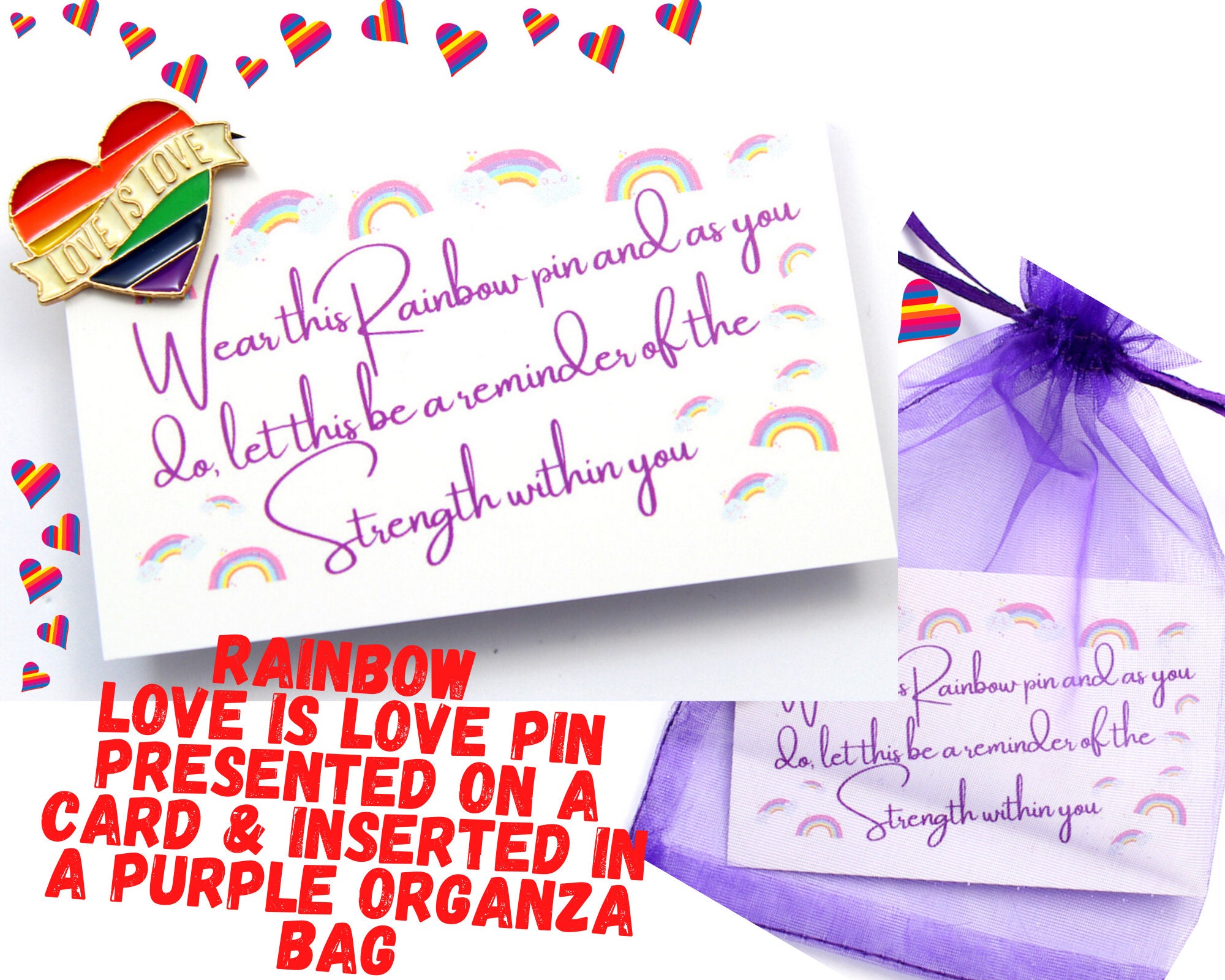 Rainbow Love is Love Pins Galentines Day Gift Birthday Etsy UK