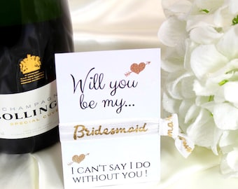 Personalized Bridesmaid Proposal Hair Tie | Flower Girl Gift