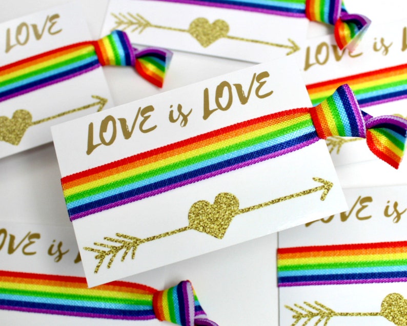 Rainbow Love is Love LGBT Wedding Party Gift Ideas Favours Wristbands Friendship Inspirational Gift Lesbian Gay Wedding LGBTQA Rainbow Bands