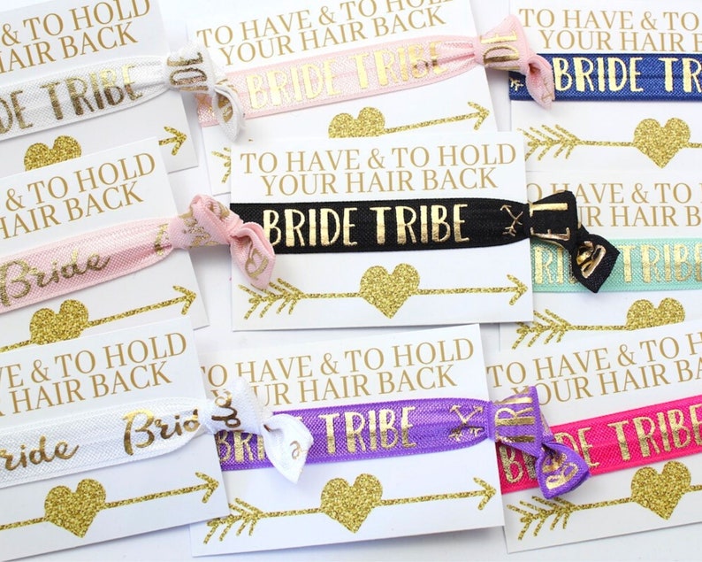 BRIDE TRIBE Hen Party Wristbands HairTies Hen Party Gift Bag Filler Favour Ideas Bachelorette Bridal Shower Favor image 5