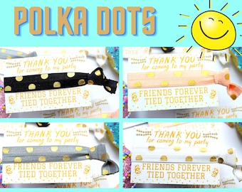 Polka dot spotty - Friendship Wristbands - Sleepover Slumber Party Favours - Thank You Favor Gifts - Personalised Party Bag Fillers