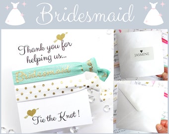 Personalized Bridesmaid Proposal Gift: Hair Tie Set