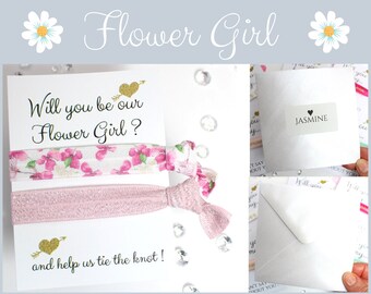 Personalized Flower Girl Proposal: Hair Tie Gift Set