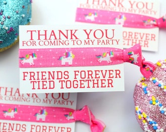 Pink Unicorn Party Favours - Sleepover Slumber Party Favors - Thank You Gift - Personalied Party Gifts - Party Bag Fillers - Friendship Band