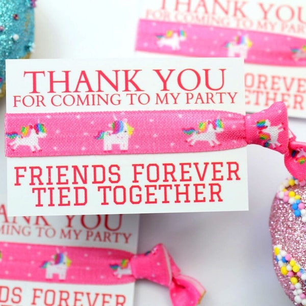 Pink Unicorn Party Favours - Sleepover Slumber Party Favors - Thank You Gift - Personalied Party Gifts - Party Bag Fillers - Friendship Band