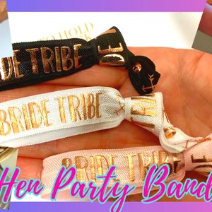 ROSE GOLD Hen Party Gift Favour Ideas - Bride Tribe Wristbands Bachelorette Favors - Bridal Shower Bride Gift Bag ideas