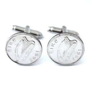 cuff links / 5 Pingin / coin / Ireland / jewelry / coin cuff links / gift for him / for him / gift for men