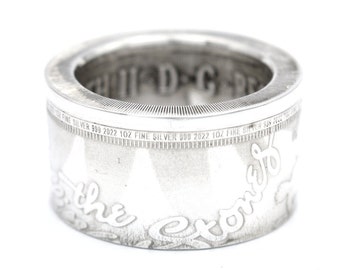 Anillo de monedas anillo de monedas GB The Rolling Stones 999 plata 1 onza de plata tamaño 9 - 15 moneda de anillo hecha a mano