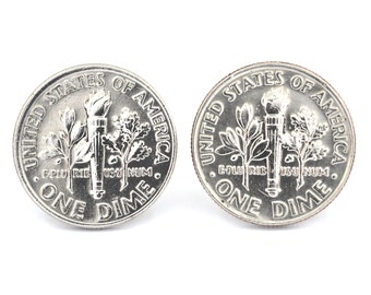 coin stud earring / Ohrstecker Münzen / Dime / coin / Münze / US / earrig / Ohrring / Schmuck / jewelry