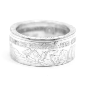 Münzring coin ring Deutschland 10 D-Mark 625er Silber Sonderprägung &quot;Europ. Gemeinschaft&quot; Größe 7 - 15 BRD handgemacht Ring Münze