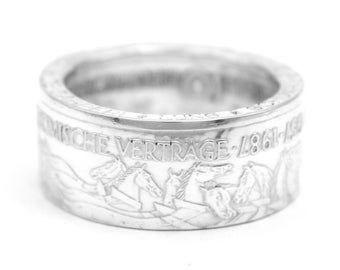 Anillo de monedas anillo de monedas Alemania 10 D-Mark 625 plata especial en relieve "Comunidad Europea" tamaño 7 - 15 BRD moneda de anillo hecha a mano