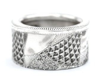 Anillo de moneda anillo de moneda Niue 2 dólares motivo "Magnum Opus" 999 plata 1 onza de plata tamaño 9 - 15 moneda de anillo hecha a mano