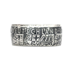 Münzring coin ring Deutschland 10 D-Mark 625er Silber Sonderprägung &quot;40 Jahre Bundesrepublik&quot; Größe 7 - 15 BRD handgemacht Ring Münze