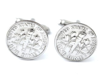 cuff links / Dime / coin / US / jewelry / coin cuff links / gift for him / for him / gift for men