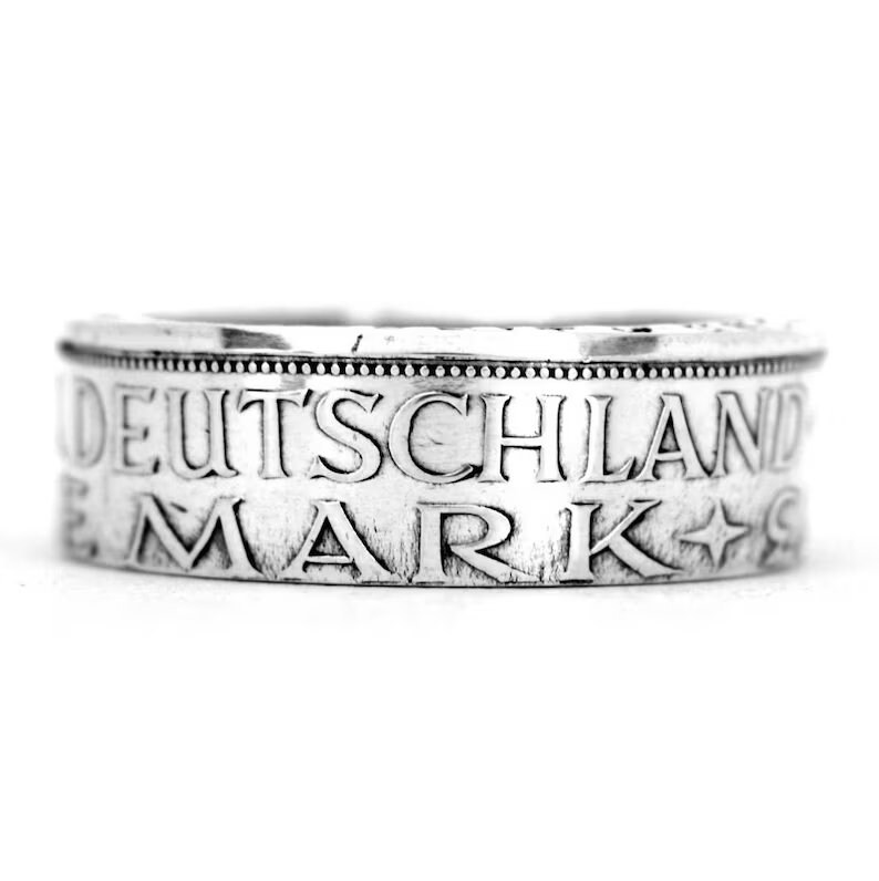 Bague de pi ce de monnaie Allemagne 5 D Mark 625 argent taille 7 1
