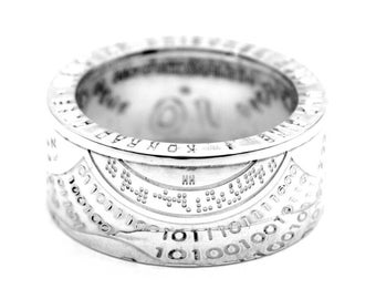 Anillo de monedas anillo de monedas Alemania 10 euros 925 plata especial en relieve "100 cumpleaños Konrad Zuse" tamaño 7 - 15 BRD moneda de anillo hecha a mano