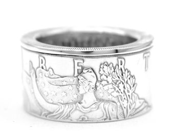 Anillo de moneda anillo de moneda USA American Silver Eagle 999 plata 1 onza de plata tamaño 9 - 15 moneda de anillo hecha a mano