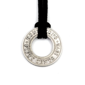 necklace / coin / 50 Cents / Hong Kong / upcycled  / coin jewelry