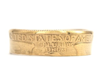 coin ring USA Quarter gold-plated size 6 - 10 handmade ring coin jewelry