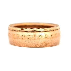 Gold Münzring coin ring Süd-Afrika 1/2 Krügerrand Größe 6 - 10 handgefertigt Ring Münze Schmuck