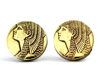 Pendiente de moneda / Pendiente de moneda / 50 Piastras / Cleopatra / Moneda / Moneda / Egipto / Pendiente / Pendiente / Joyas / Joyas