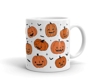 Pumpkins White glossy mug