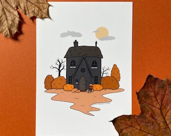 Autumn Cottage Art Print