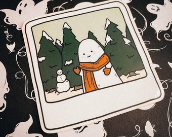 Winter Polaroid Clear Sticker