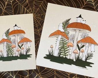 Mushroom Ghosts Art Print