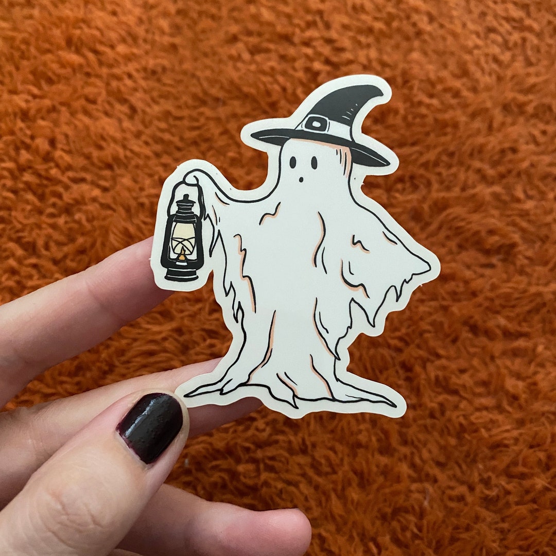 Vintage Ghost Clear Sticker - Etsy