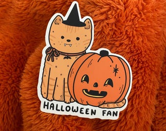 Rudi Cat Halloween Fan Sticker