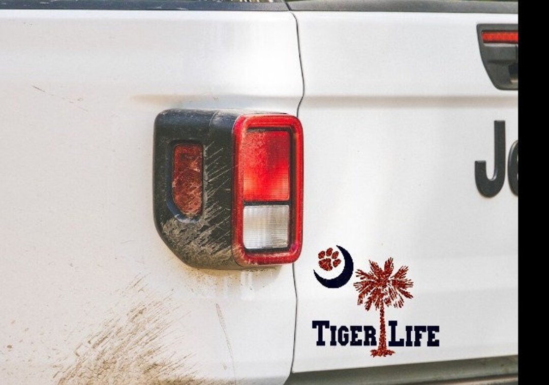 TIGER LIFE 2 Color Glitter Vinyl Decal - Etsy