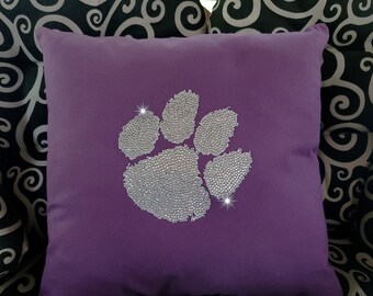 clemson embroidered pillow