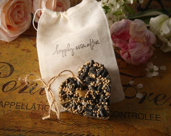 Boxed Sets of Heart Shaped Birdseed ornaments &  single wedding favors