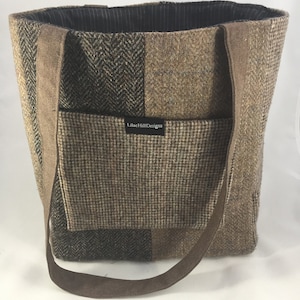 Up-Cycled Wool Suit Tote Bag