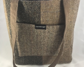 Up-Cycled Wool Suit Tote Bag