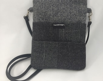 Upcycled Wool Suit Cross Body Zip-top Bag