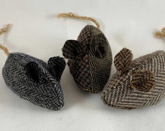 Upcycled Wool Suit Catnip Mice