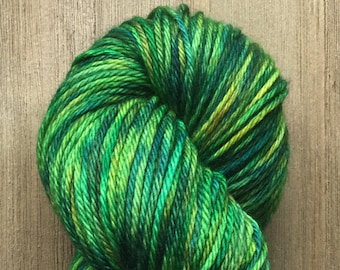 Hand Dyed Yarn, Worsted Weight 4ply, 100% Superwash Merino Wool, Jungle on Hearty Worsted Yarn