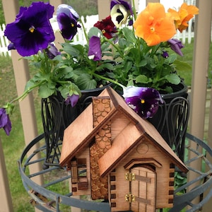 1:48 Scale Wooden Fairy house; Finished or kit; open back