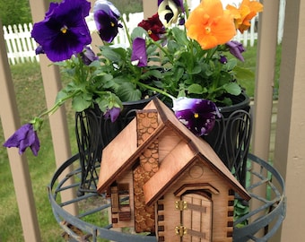 1:48 Scale Wooden Fairy house; Finished or kit; open back